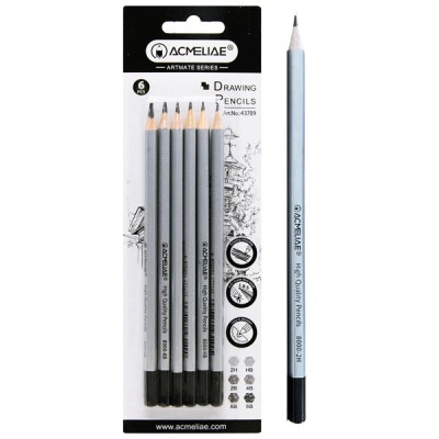 Vỉ 6 Bút Chì Mỹ Thuật 2H-8B - Acmeliae 43709
