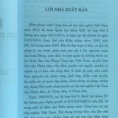 Hiến pháp nước Cộng hòa xã hội chủ nghĩa Việt Nam năm 2013 (sửa đổi, bổ sung năm 2025)