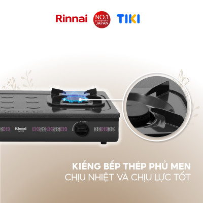 Bếp gas dương Rinnai RV-2715(G) mặt bếp men và kiềng bếp men - Hàng chính hãng.