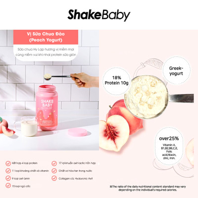 [CHÍNH HÃNG] Bột Ngũ Cốc Ăn Kiêng Thay Thế Bữa Ăn SHAKE BABY Diet Formular Protein Vị Sữa Chua Đào Hỗ Trợ Giảm Cân 750g