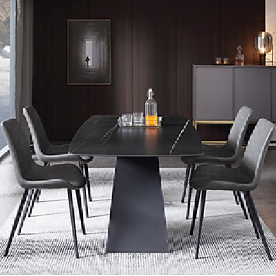 Bàn ăn cao cấp Juno Sofa mặt đá chân sắt M hiện đại