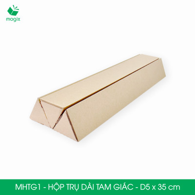 MHTG1 - D5x35 cm - 60 Hộp trụ dài tam giác thay thế ống giấy - Hộp carton đóng gói hàng
