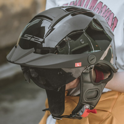 Mũ Bảo Hiểm Nửa Đầu Có Kính Âm LS2 OF590 Rebellion