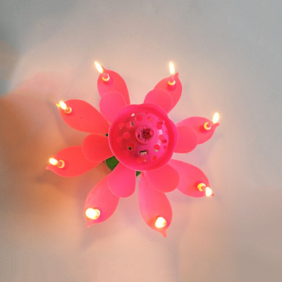 Nến sinh nhật nở hoa và phát nhạc V.2 - Màu hồng