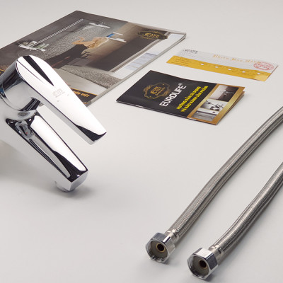 Vòi Lavabo 2 chân Đồng mạ Chrome Eurolife EL-IRIS03 ( Trắng bạc)