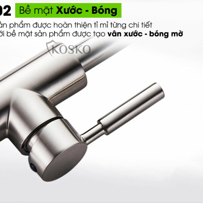 Vòi nước rửa chén KOSKO inox 304, vòi rửa chén bát tròn vuông nóng lạnh phù hợp với nhiều loại bồn rửa chén và chậu rửa bát chén khác nhau
