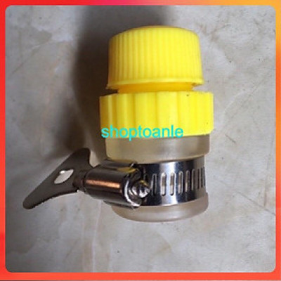 Đầu nối nhanh vòi gạt với ống mềm sẵn đai xiết. Đầu nối ống mềm máy rửa xe.