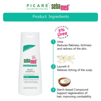 Dầu Gội Đầu Ngăn Ngừa Khô, Ngứa Sebamed Extreme Dry Skin Relief Shampoo 5% Urea 200ml