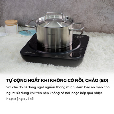Bếp Từ Đơn Dreamer DC-IH01, chống tràn, cảnh báo nhiệt dư, khóa trẻ em - BH 12tháng, Hàng chính hãng