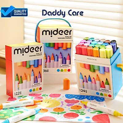 Bút màu 2 đầu , bút highlight đồ dùng học tập cho bé Dual- Tip Washable Marker Mideer