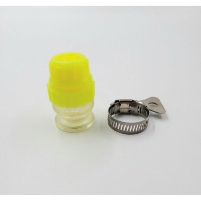 Đầu nối nhanh vòi gạt với ống mềm sẵn đai xiết. Đầu nối ống mềm máy rửa xe.