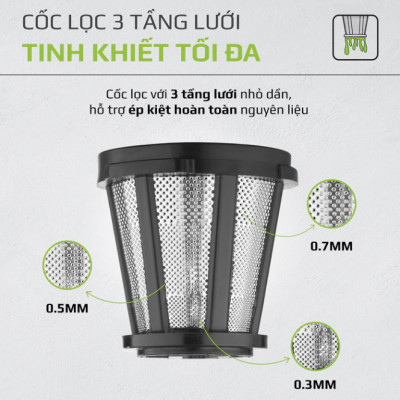 Máy Ép Chậm Olivo SJ22 Thương Hiệu Mỹ Ép Rau Không Lo Kẹt Máy Ép Kiệt 99% Dễ Vệ Sinh Công Suất 150W - Hàng Chính Hãng