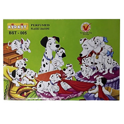 Bộ 2 Viết Sáp Màu Chó Đốm BS-005 (12 Màu) - Mẫu Bao Bìa Màu Xanh Lá