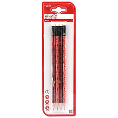 Vỉ 4 Bút Chì Gỗ HB - Coca-Cola CC026