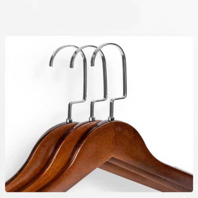 Móc Gỗ Nâu Treo Quần Áo Đầu Móc Dẹp KTN 44.5cm