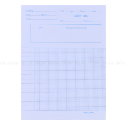 Tệp Giấy Kiểm Tra 4 Ô Ly Uyên Loan - Màu Ngẫu nhiên (20 Tờ)