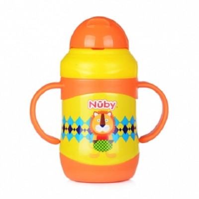 [ 10222-Nuby ] Bình uống nước giữ nhiệt bằng Inox, ống hút 360 độ, 2 chiều nóng lạnh, dung tích 220ml