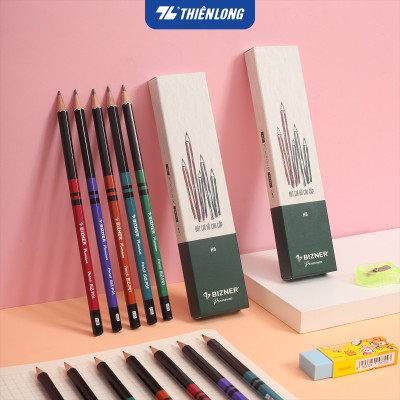 Hộp 10 cây Bút chì gỗ HB cao cấp Bizner BIZ-P01
