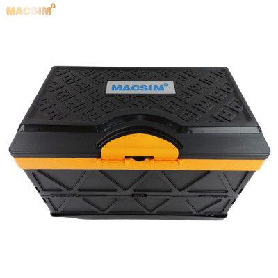 Hộp đựng đồ 48l màu đen pha cam xếp gọn kích thước 50cm x 32cm x 31cm - hộp đựng đồ trong cốp ô tô nhãn hiệu Macsim chất liệu PP cao cấp