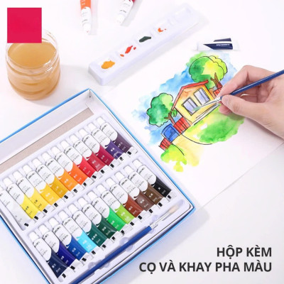 Màu Acrylic tuýp mini chuyên nghiệp - 5ml/tuýp - Vẽ vải / Vẽ quần áo / Vẽ giày - 12 màu