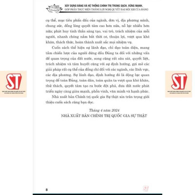 Sách - Xây Dựng Đảng Và Hệ Thống Chính Trị Trong Sạch, Vững Mạnh Góp Phần Thực Hiện  Thắng Lợi Nghị Quyết Đại Hội XIII