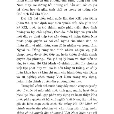 Tư tưởng Hồ Chí Minh về chính quyền địa phương và vận dụng xây dựng, hoàn thiện chính quyền địa phương ở Việt Nam hiện nay (bản in 2025)