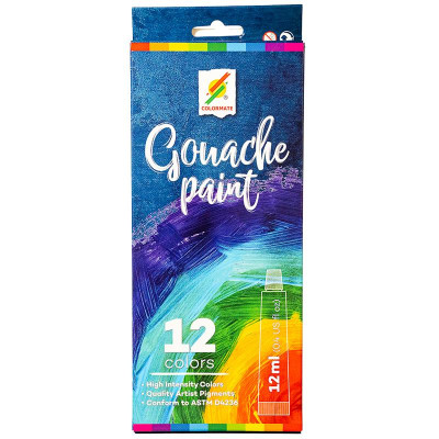 Hộp 12 Tuýp Màu Vẽ Gouache Paint 12 ml - Colormate 113264