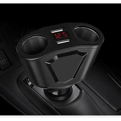Tẩu chia sạc 12V-24V trên ô tô thành 2 cổng và 2 chân USB