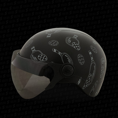 Mũ bảo hiểm có kính hoa văn NÓN SƠN chính hãng BKP-ĐN122