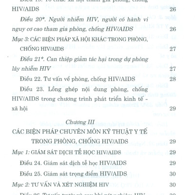 Sách Luật Phòng Chống Vi Rút Gây Ra Hội Chứng Suy Giảm Miễn Dịch Mắc Phải Ở Người (HIV/AIDS) (Hiện hành) (Sửa Đổi Bổ Sung Năm 2020)