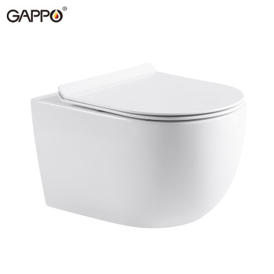 BỒN CẦU TREO TƯỜNG NHẬP KHẨU NGA GAPPO GM102 DÁNG OVAL MEN TUYẾT - HÀNG CHÍNH HÃNG