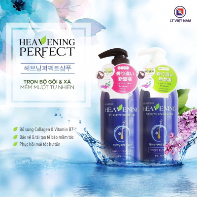 Combo 1 dầu gội dưỡng chất suôn mượt Heavening 750ml + 1 Khăn tắm tạo bọt Whip
