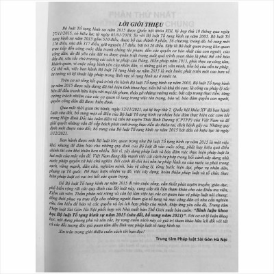 Sách Bình Luận Khoa Học Bộ Luật Tố Tụng Hình Sự Năm 2015 sđ, bs năm 2021 – TS. Trần Văn Biên – TS. Đinh Thế Hưng (V2154D)