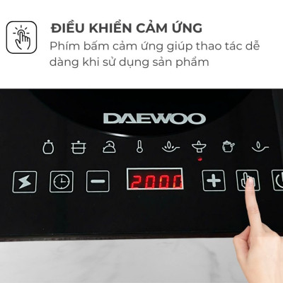 Bếp Từ Đơn Daewoo DWI-1505B, 8 chế độ cài sẵn 1500w - Hàng chính hãng