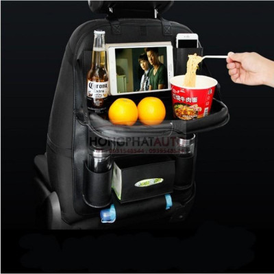 TÚI ĐỰNG ĐỒ TREO SAU GHẾ BẰNG DA PU CÓ KHAY ĐỰNG THỨC ĂN CAO CẤP