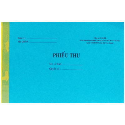 Phiếu Thu 2 Liên 100 Tờ