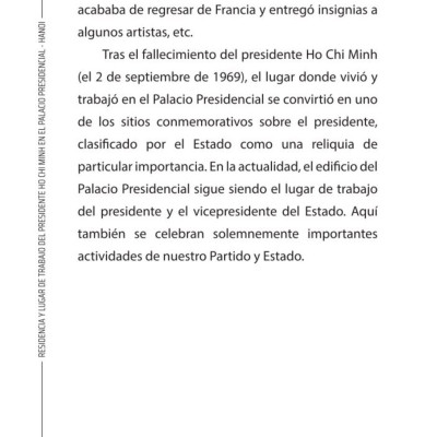 Residencia y lugar de trabajo del presidente  Ho Chi Minh en el Palacio Presidencial - Hanoi