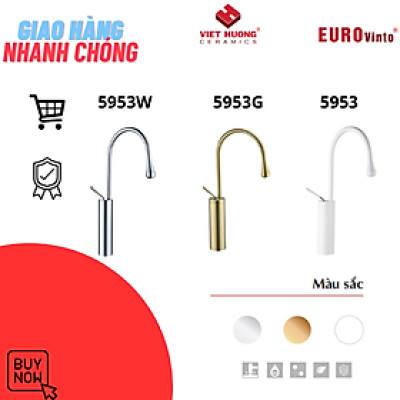 VÒI LAVABO ĐỒNG THAU NÓNG LẠNH EUROVINTO CAO CẤP MÃ 5953