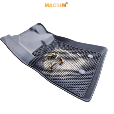 Thảm 2 lớp (sd3)dạng lưới lục giác Hyundai Creta (đen) - bề mặt cao su siêu sạch - Macsim
