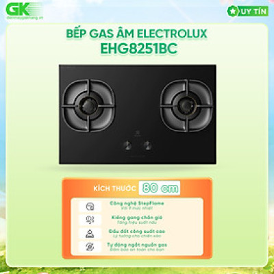 Bếp ga âm 2 vùng nấu Electrolux EHG8251BC - Hàng chính hãng