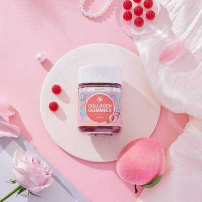 Combo 2 Hộp Kẹo Dẻo Collagen Hỗ Trợ Trẻ Hóa Sáng Da - Cải Thiện Sức Khỏe Tóc Móng Vị Đào Kết Hợp Biotin, Vitamin C & Vitamin E Coolvita (60 viên x 3g)/hộp