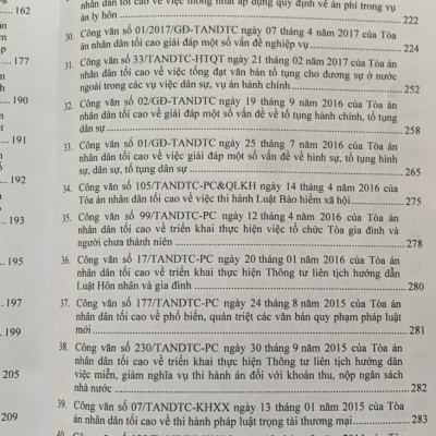 Tổng hợp công văn của Tòa án nhân dân tối cao, hướng dẫn nghiệp vụ, giải đáp vướng mắc trong lĩnh vực dân sự, tố tụng dân sự