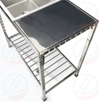 Bộ Chậu Rửa Chén Bát Có Chân KAZTA Bàn Chờ Liền Chân Rộng Rãi - Kích thước tổng 82x45cm, cao 81cm