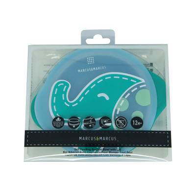 Bát tập ăn silicon có nắp và đế hút chân không chống đổ cho bé Marcus & Marcus, từ 12 tháng - Ollie