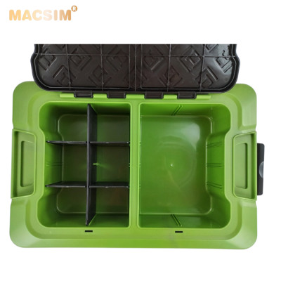Hộp đựng đồ xếp gọn 2 ngăn 50L kích thước 50cm x 34cm x 31cm - hộp đựng đồ trong cốp ô tô nhãn hiệu Macsim chất liệu PP cao cấp màu đen pha xanh lá