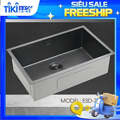 Chậu Rửa Chén Ecalite ESD-7845HB - Lắp Nổi/Lắp Âm - Inox 304 Siêu Bền - 1 Ngăn Cực Rộng - Hàng Chính Hãng