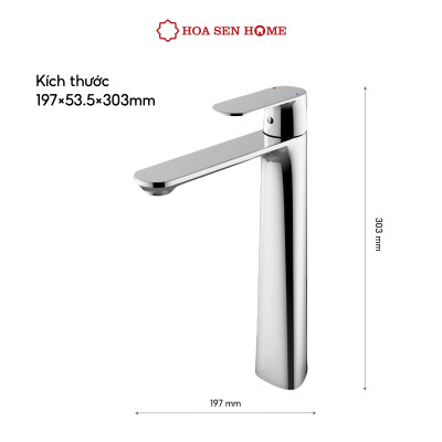 Vòi lavabo nóng lạnh TUSLO F007 Luxury chất liệu đồng nguyên chất, mạ Crom-Niken, công nghệ tạo bọt khí hiện đại - Hoa Sen Home - Hàng chính hãng