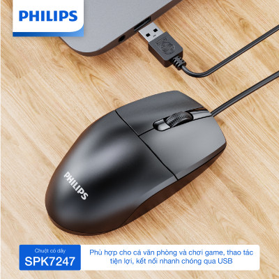 Chuột có dây Philips SPK7247 - Hàng chính hãng