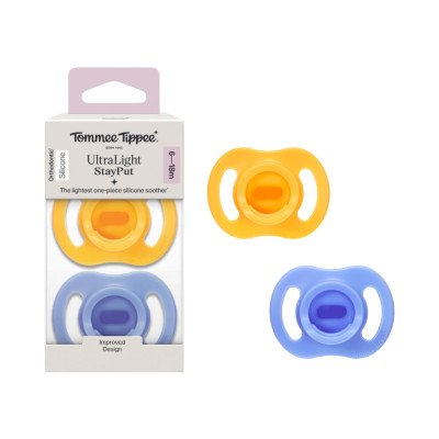 COMBO Ty Ngậm Silicon Siêu Nhẹ Tommee Tippee Ultra Light 6-18m & Bình Sữa PP Ty Siêu Mềm Tommee Tippee 260ml, Họa Tiết