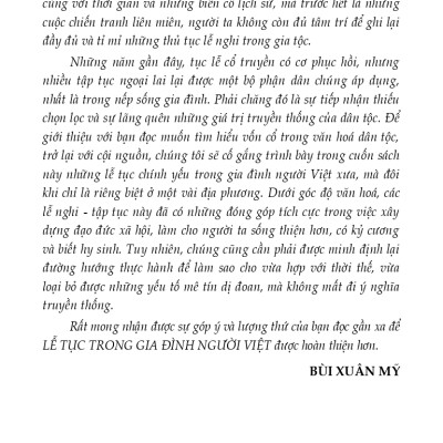 Lễ Tục Trong Gia Đình Người Việt Xưa Và Nay (Tái bản)